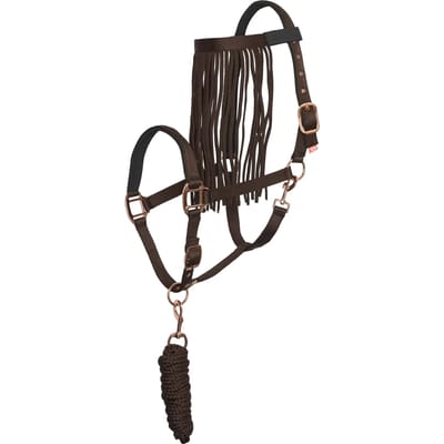 Nylon halster en touwset voor paard met vliegenriem Imperial Riding 1