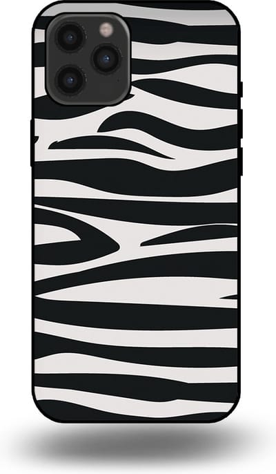 Smartphonica Telefoonhoesje geschikt voor iPhone 12 Pro Max met zebra opdruk - TPU backcover case met zebra print design - Zwart Wit geschikt voor iPhone 12 Pro Max
