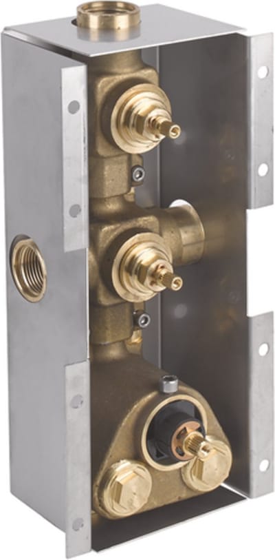Plieger Napoli inbouwdeel v. afbouwdeel douchekraan thermostatisch m. 2-weg omstelling verticaal en horizontaal te installeren