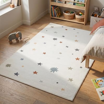 Little Olly Wasbaar kindervloerkleed - Ravi Stars Multicolor - 120x170cm