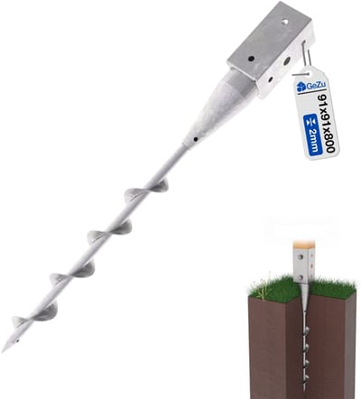 GeZu Impex Paalhouder Met Spiraalpen 91 x 91 mm Thermisch Verzinkt