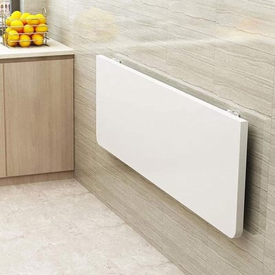Inklapbare Wandtafel - Kleine Keukentafel - Ruimte Besparen - Met Inklapbare Vleugels - 120x50cm - Wit