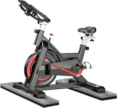 Fitness Hometrainer Mat - Sportmat Vloerbeschermer - Thuis Trainen - Antislip en Geluiddempend - 2 Delig - Zwart Grijs