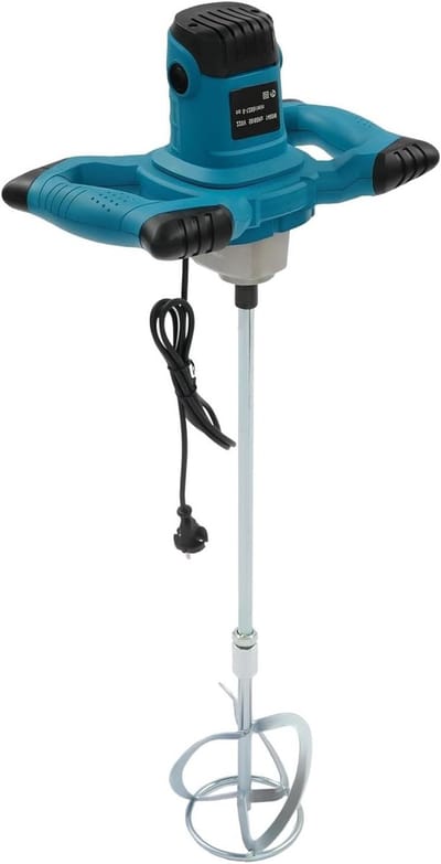 Elektrische Mixer - Roerwerk Mortel - Materiaal Mengen - 6 Snelheden Instelbaar - 1400 Watt - Blauw