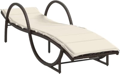 Lounger met kussen - Ligbed Zonnebank - Buiten Ontspannen - Verstelbare rugleuning - 60x199x42cm - Bruin