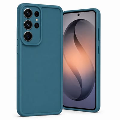 Geschikt voor Samsung Galaxy S26 Ultra Hoesje - Siliconen Matte Back Cover - Petrol Blauw