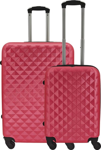 SB Travelbags kofferset - 2 delige 'Expandable' koffer - Roze - 70cm/55cm
