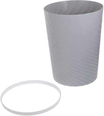 Decoratieve Prullenbak - Afvalemmer - Keuken en Slaapkamer - Modern Gestreept Design - 12 Liter Capaciteit - Grijs
