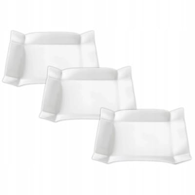 Wilmax Porseleinen Dessertborden Vierkant 20x20 cm - Set van 3