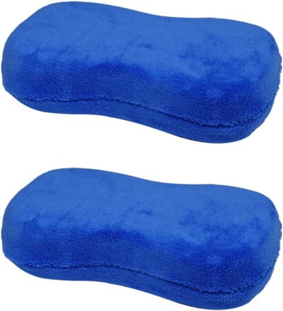 SnelShoppen - 2x Microfiber Auto Was Spons - Car Wash Sponges - Auto Onderhoudsaccessoires - 22cm x 10cm x 5cm - Streeploos en Pluisvrij - Geschikt vo