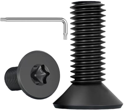 M4 x 12 Torx Verzinkte Schroeven - Roestvrij Staal A2 V2A, Zwart Oxide - 20 Stuks incl. Moersleutel