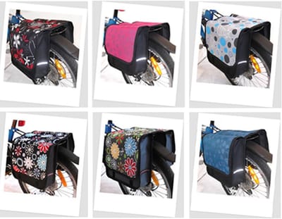 Kinderfietstas - Zadeltas Bagagedragertas - Fietsen Voor Kinderen - Waterdichte Robuuste Overtrek - 2x 5 Liter - Bloem Bruin