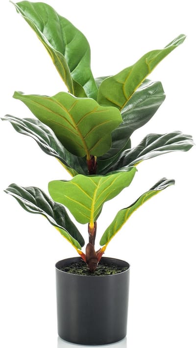Emerald Kunstplant Ficus Lyrata - groen - 55 cm - in pot - Mooie decoratie kunstplanten voor binnen