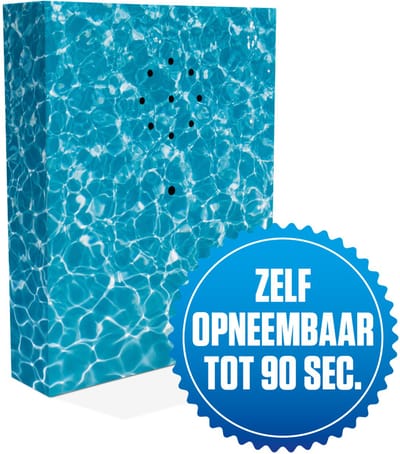 E-motionBox - Water - Activatie d.m.v. Bewegingssensor - Zelf opneembaar tot 90 seconden - Spreek je eigen boodschap in - Jouw eigen geluid - Inclusief 3x AAA Batterijen - Vogelhuisje met geluid - Geluidshuis - Voor op Toilet