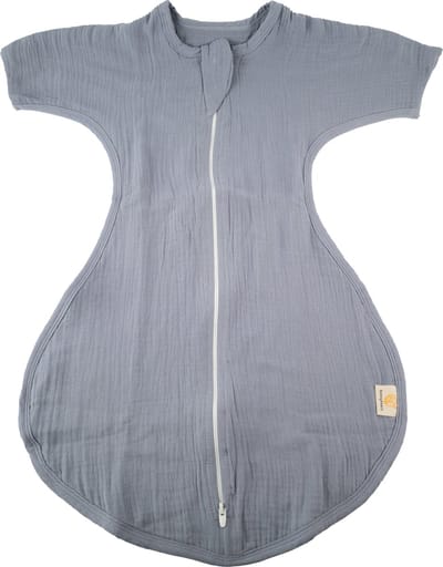 Honeybears baby slaapzak met mouwen – Hydrofiele winter slaapzak - Grijs – 0-6 maanden – 70 CM