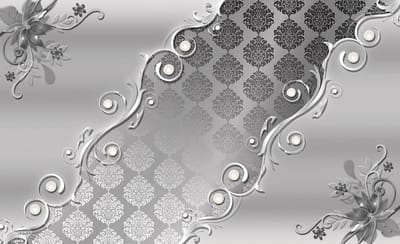 Vintage Pattern Silver Grey Photo Wallcovering