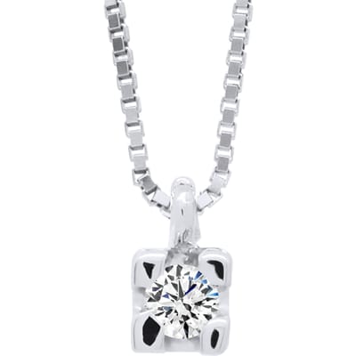 Ketting Diamond Solitaire 0030 Cts White Gold
