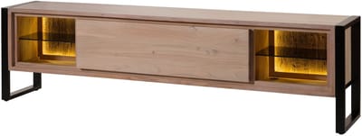 MASSIVMOEBEL24.DE acacia / sloophout lage kast blank 220x40x60 cm gelakt gemonteerd DENVER volledig massief #117
