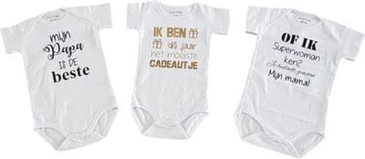 romper baby set met tekst jongen meisje korte  mouw 3 stuks| papa beste, superwoman mama, ik ben het mooiste cadeautje dit jaar| maat 62-68| kraamcadeau kraamkado aankondiging bekendmaking zwangerschap cadeau voor de liefste aanstaande