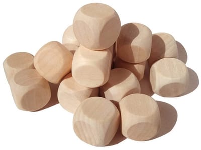 Allecto - Lege dobbelstenen - Houten dobbelstenen - Voor creatief handwerk - 20 mm - DIY dobbelstenen - Geschikt voor bordspellen
