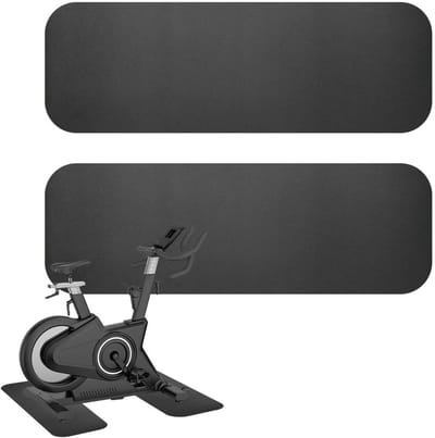 Loopband Vloermat - Fitnessmat Hometrainer - Vloer Beschermen - Antislip en Geluidsdempend - 25 x 80 cm - Zwart