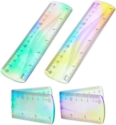 Dailygoods - 2 stuks liniaal 15 cm, flexibel, liniaal voor kinderen, liniaal flexibel met transparante kunststof linialen en kleurrijke panda, meerkleurige balpen voor school, kantoor, leren tekenen
