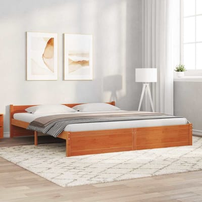 vidaXL - Bedframe - Wasbruin - 205,5 - x - 205,5 - x - 51 - cm - Massief - grenenhout