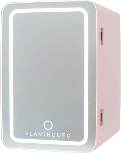 Compacte Mini Koelkast 6,5L met Spiegel en LED Verlichting - Draagbare Koelkast voor Cosmetica en Drankjes