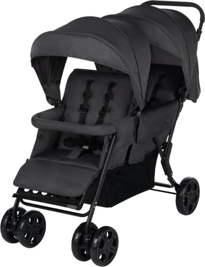 Duo Kinderwagen - Buggy - Tweeling - Wandelwagen - Zwart