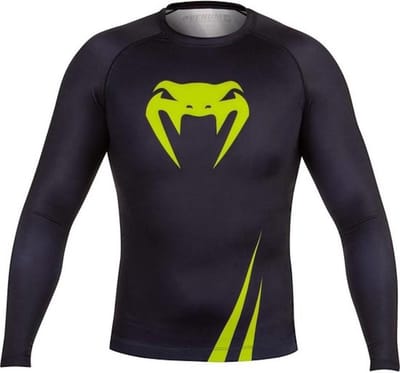 Venum Challenger Long Sleeves Rashguard Black / Neo Yellow-S