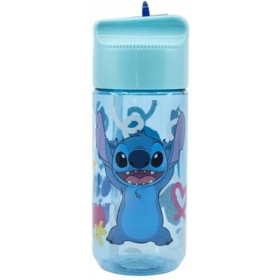 Disney's Stitch Tritan Drinkfles - 430 ml – Vaatwasserbestendig & BPA-vrij - Drinkfles voor kinderen – Transparant blauw