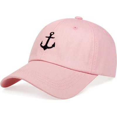 Casquettes de Baseball Unisexes Broderie Lettre Ancre de Navire Printemps et Automne Extérieur Réglables Casquettes Décontractées Chapeau Anti-Soleil Casquette de Sport white