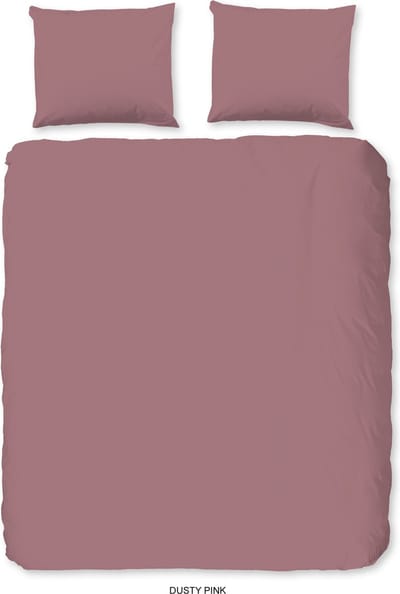 HIP dekbedovertrek effen kleur - 2 persoons 200x200/220 cm - Roze - 100% Katoen satijn