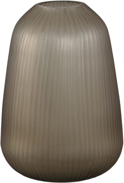 PTMD Marria Brown Glass Vase Handcut Ribbed Round M