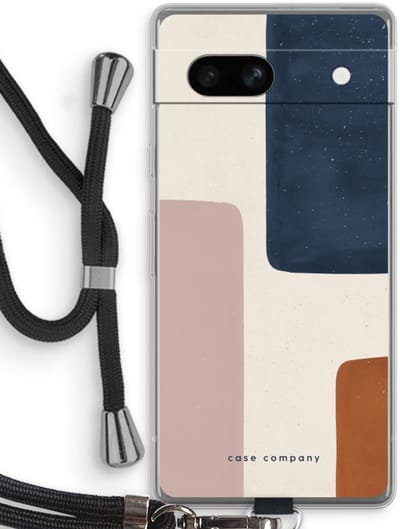 Case Company® - Hoesje met koord geschikt voor Google Pixel 7A hoesje met Koord - Geo #5 - Telefoonhoesje met Zwart Koord - Bescherming aan alle Kanten en Over de Schermrand