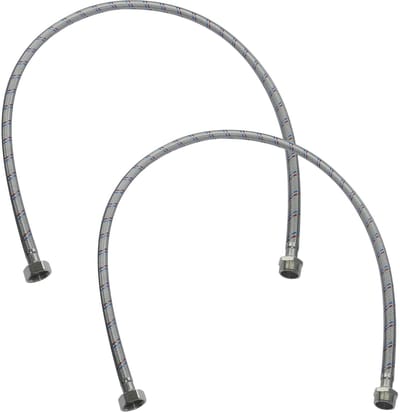 Dailygoods- Aansluitslang Set van 2 - Flexibele Slang 600 mm - 1/2 inch Mannelijk/Vrouwelijk - Aansluitingen voor Kranen/Mengkraan - Badkamer/Keuken - Roestvrij Staal Coating - Aansluitingsslang