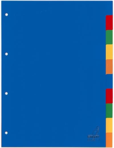 Tabbladen Kangaro 4-gaats A410 10-delig assorti PP - 25 stuks