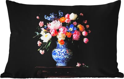 Buitenkussens - Tuin - Rozen - Bloemen - Vaas - Boeket - 50x30 cm