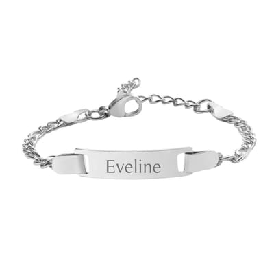 Graveerbare Dames Naam Armband Bar Goud