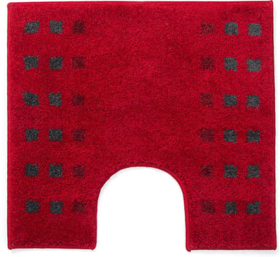 Casilin WC Mat met Uitsparing Brica 60x55cm - Antislip - Water absorberende Toiletmat - Wasbaar en Sneldrogend - Bordeaux Rood