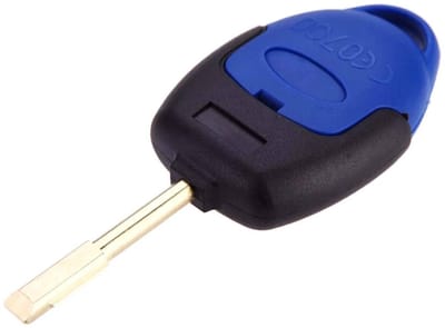 Dailygoody - Style 3 Button Flip Remote Key Fob Case - Vervangingssleutel - Geschikt voor Ford - Blauw - 433 MHZ - Sleutelhouder - Voor Monde...