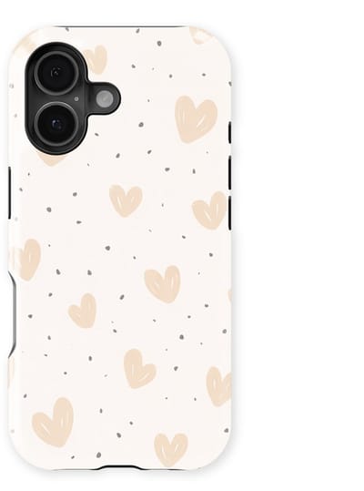 Tough Hoesje met Hartjes geschikt voor iPhone 17 | Little Love Tough Case Geschikt voor Mag | Hartjes Print Backcover geschikt voor iPhone 17 Calm Hearts