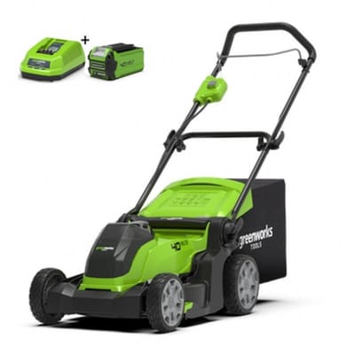 Greenworks Accu 41 Cm Grasmaaier G40LM41K2, Incl. de sterke 2-AH  Accu en SnelLader, maaien met opvang, zij-uitworp of Mulchen