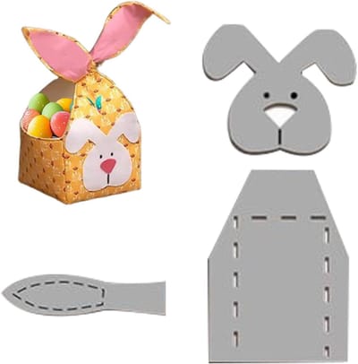 Opbergmand Sjabloon - Paasmand Patroon - Handgemaakte Decoratie - Herbruikbaar Ontwerp - Set van 1 - Transparant