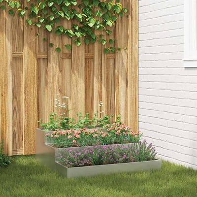 vidaXL - Plantenbak - Zilver - 90 - x - 90 - x - 35 - cm - Gegevens - staal