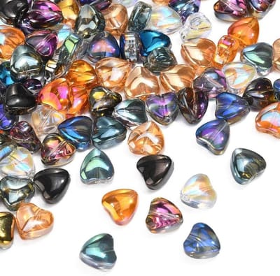 100 Stuks Electroplating Glazen Kralen AB Kleur Kristal Hart Kralen voor Armband Maken en Sieraden DIY Creaties