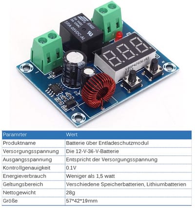 Accubewaker - Laagspanningsschakelaar Ontladingsbeveiliging - Batterij Beschermen - Programmeable Instelbaar - DC 12-36V - Niet gespecificeerd