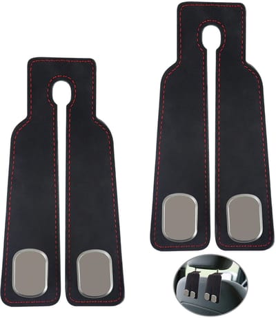 Auto, draaibaar lederen auto-opberghaak, universele autohaak, auto-gadgets interieur, multifunctioneel auto-accessoire voor tas, hoed, mantel, beker (stijl 1)