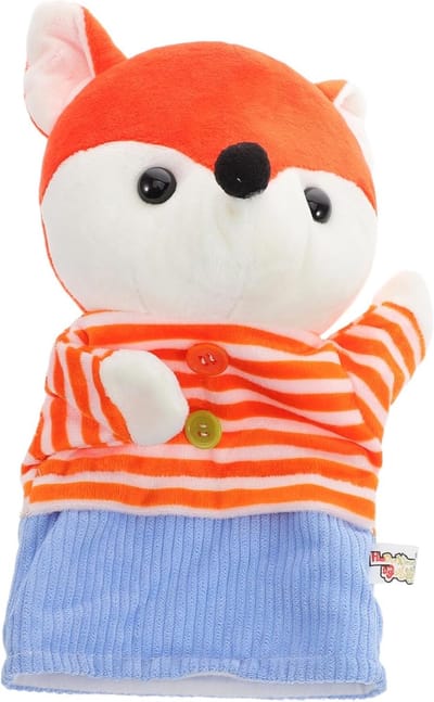 Pluchen Handpop - Dieren Speelgoed - Verhalen Vertellen - Fijn Vakmanschap - 26 cm - Oranje