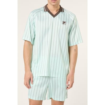 FILA Coverciano Loose Pinstriped Satin Shirt Soothing Sea / Brack Taglia: S | Camicie Casual Outlet | Uomo